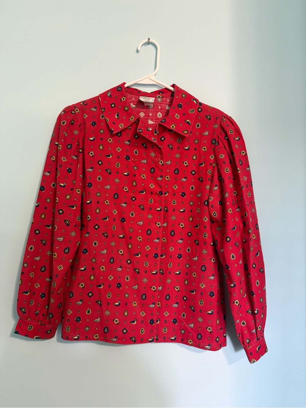 Vintage 90s Eva Double Breasted Duck Blouse Size 5/6 Small